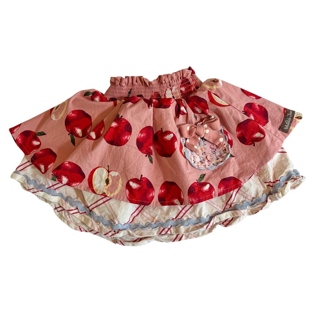 Matilda Jane Heart to Heart Apple Pull-On Skirt Girls Size 4